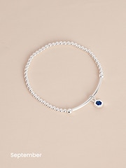 Sterling Silver Hexagon Birthstone Beady Bracelet - Image 3 of 13