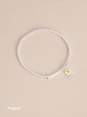 Sterling Silver Hexagon Birthstone Beady Bracelet - Image 5 of 13