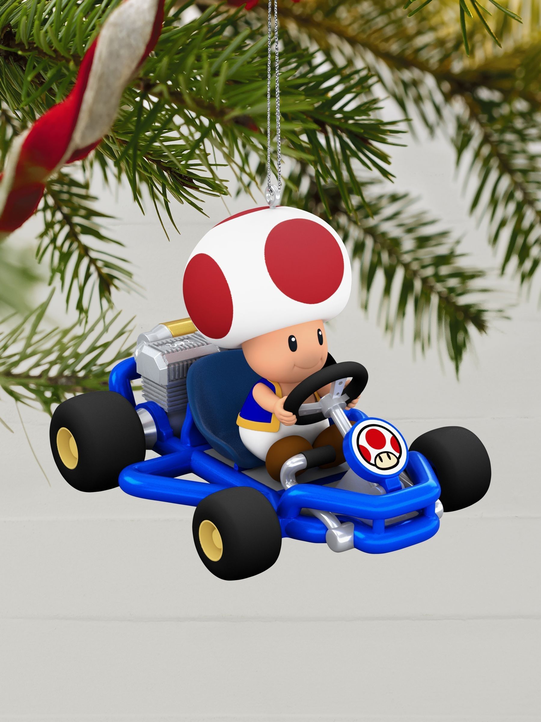 Hallmark Mario Kart Toad Hanging Ornament, Keepsake, Blue, Resin | Christmas Tree Decoration, Durable Resin, Simple to Hang, 4.8cm by 5.3cm by 7.1cm, Ideal for Gifting to Mario Kart Fans - Image 2