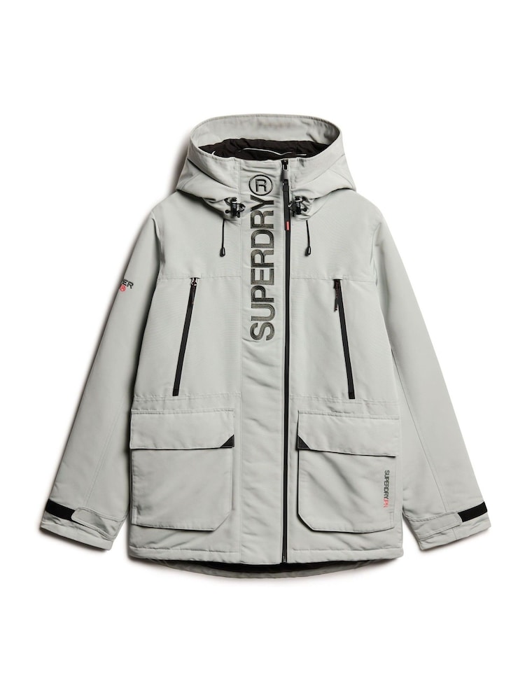 Superdry Damen Steppjacke Mit Kapuze – Wasserabweisend, Lässige Passform, Größe 40, Grau