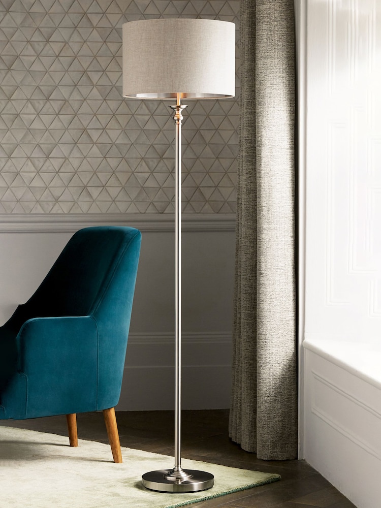 Brushed Chrome Burford Floor Lamp - Image 2 of 8 Brushed Chrome Burford Floor Lamp - Image 2 of 8