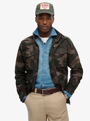 Superdry Troops Camo Green 100% Cotton Rookie Military Jacket - Image 1 of 5