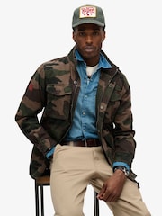 Superdry Troops Camo Green 100% Cotton Rookie Military Jacket - Image 3 of 5