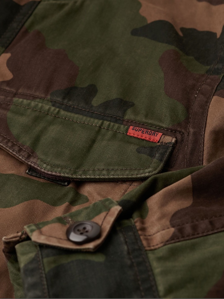 Superdry Troops Camo Green 100% Cotton Rookie Military Jacket - Image 5 of 5