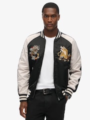 Superdry Meteorite Black Suikajan Embroidered Bomber Jacket - Image 1 of 6