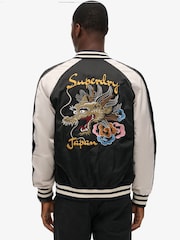 Superdry Meteorite Black Suikajan Embroidered Bomber Jacket - Image 2 of 6