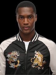 Superdry Meteorite Black Suikajan Embroidered Bomber Jacket - Image 4 of 6
