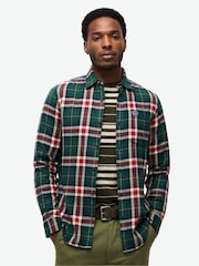Superdry Oregon Check Green Long Sleeve 100% Cotton Lumberjack Shirt - Image 8 of 15