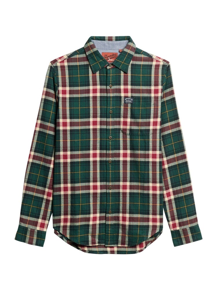 Superdry Oregon Check Green Long Sleeve 100% Cotton Lumberjack Shirt - Image 5 of 7