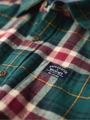 Superdry Oregon Check Green Long Sleeve 100% Cotton Lumberjack Shirt - Image 7 of 7