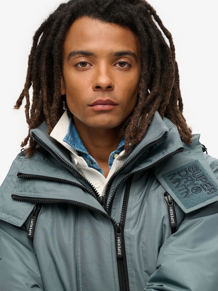 Superdry Stormy Blue Hooded Mtn Winbreaker Jacket - Image 2 of 3