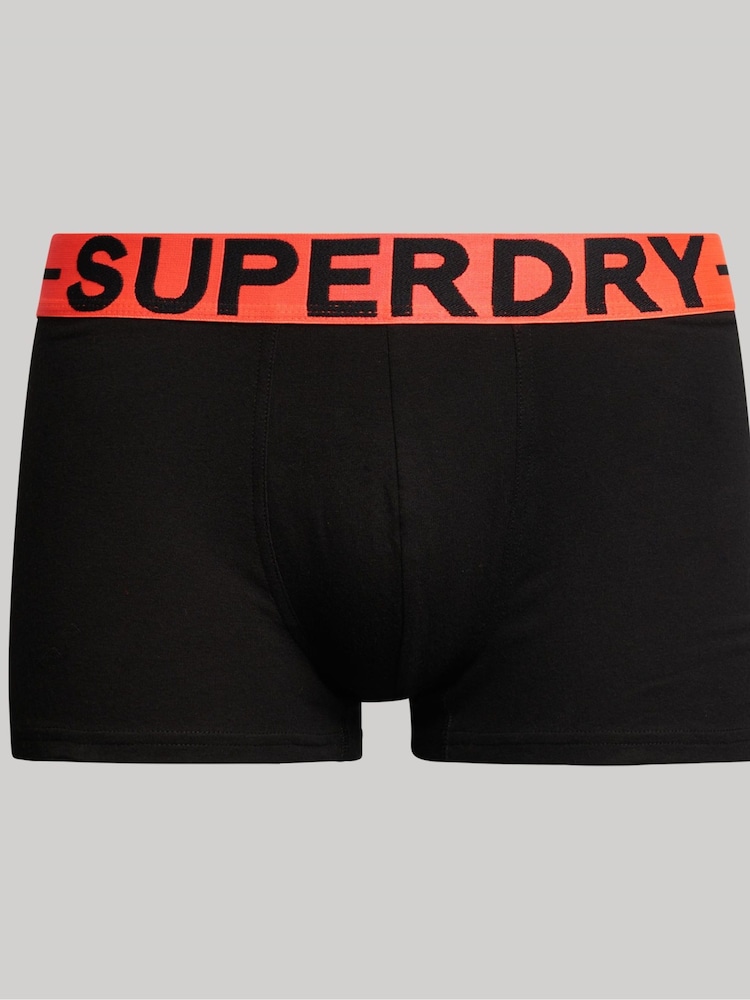 Superdry Black/Orange Black/Orange Boxers 3 Pack - Image 2 of 6
