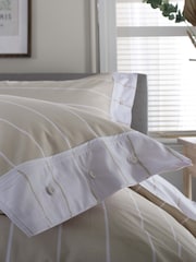 The Lyndon Company Natural Pin Stripe Duvet Cover and Pillowcase Set - Image 4 of 5