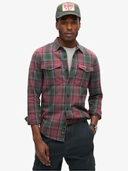 Superdry Yosemite Check Red Cotton Worker Check 100% Cotton Shirt - Image 1 of 5