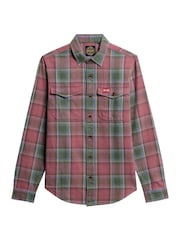 Superdry Yosemite Check Red Cotton Worker Check 100% Cotton Shirt - Image 3 of 5