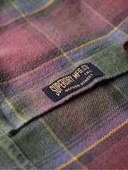 Superdry Yosemite Check Red Cotton Worker Check 100% Cotton Shirt - Image 4 of 5