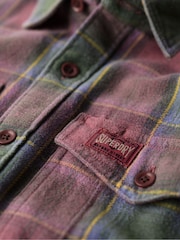 Superdry Yosemite Check Red Cotton Worker Check 100% Cotton Shirt - Image 5 of 5