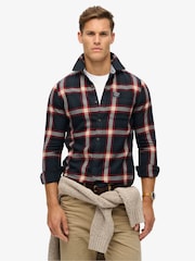 Superdry Oregon Check Navy Long Sleeve Lumberjack Shirt - Image 1 of 5