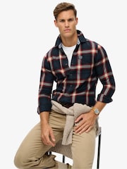 Superdry Oregon Check Navy Long Sleeve Lumberjack Shirt - Image 2 of 5