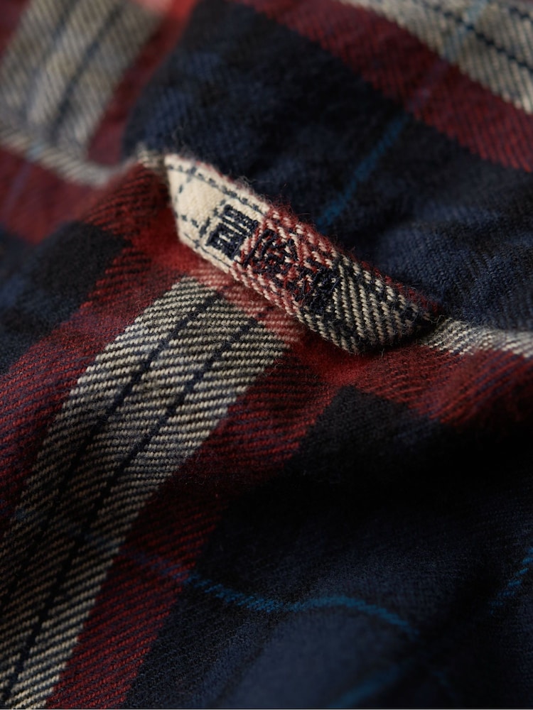 Superdry Oregon Check Navy Long Sleeve Lumberjack Shirt - Image 5 of 5