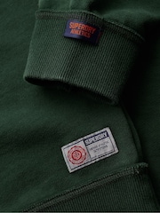 Superdry Academy Dark Green Charcoal Marl Vintage Athletic Crew 100% Cotton Sweatshirt - Image 4 of 5