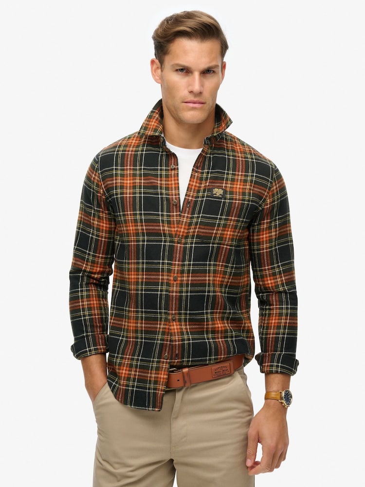 Negro a cuadros Bryce - Superdry Long Sleeve Lumberjack Shirt - Imagen 1 de 6