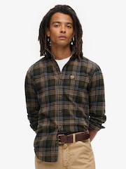 Superdry Buckshot Check Olive Long Sleeve Lumberjack Shirt - Image 1 of 4