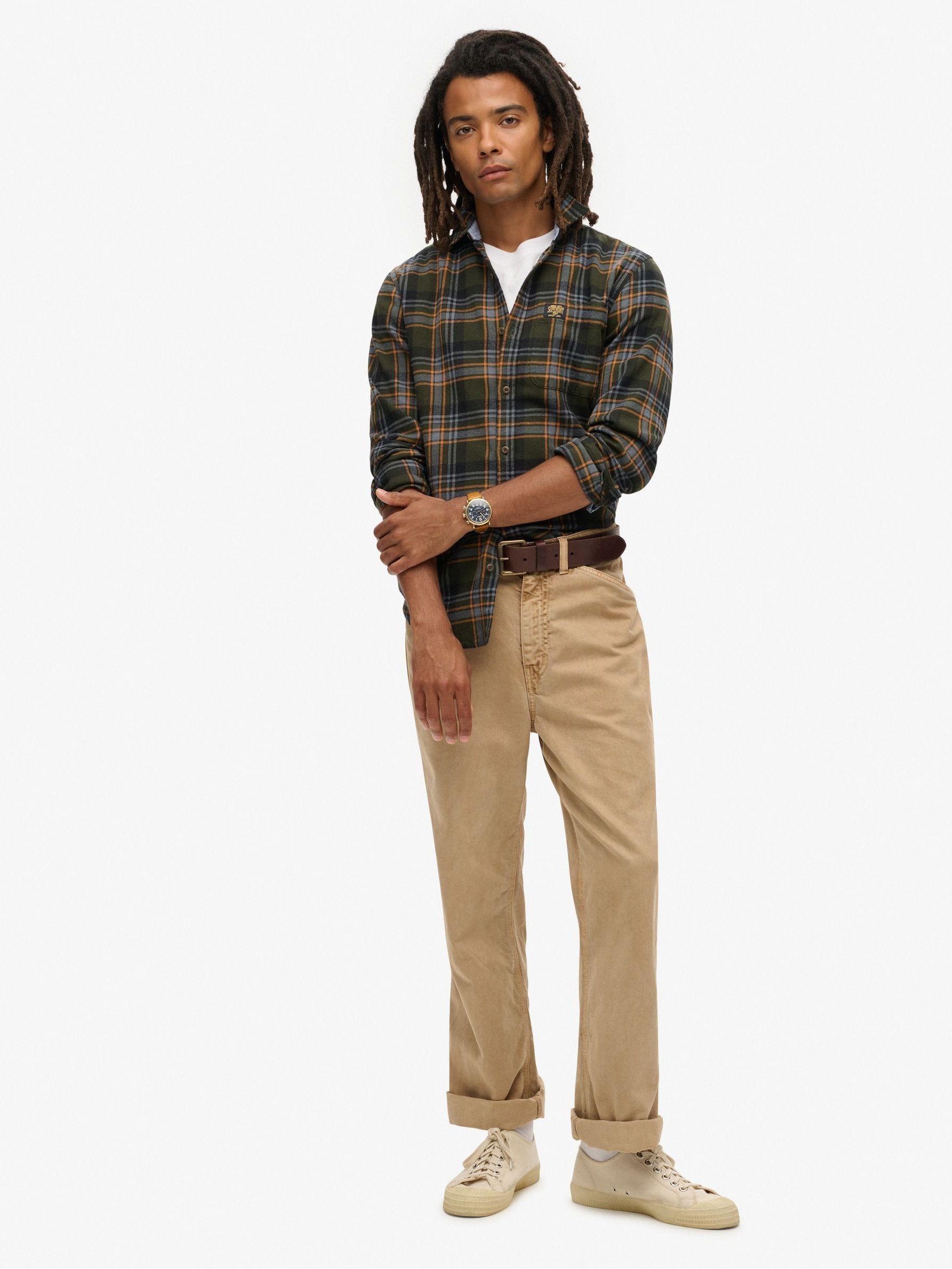 Buy Superdry Buckshot Check Olive Long Sleeve Lumberjack Shirt