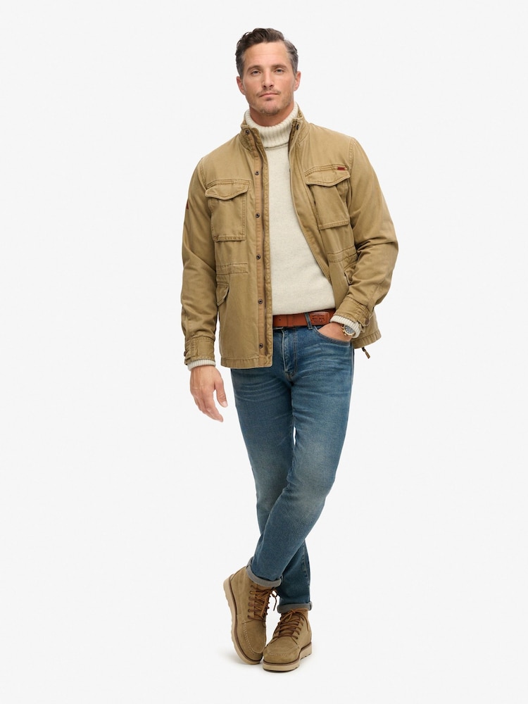 Superdry Sandstone Brown 100% Cotton Rookie Military Jacket - Image 2 of 6