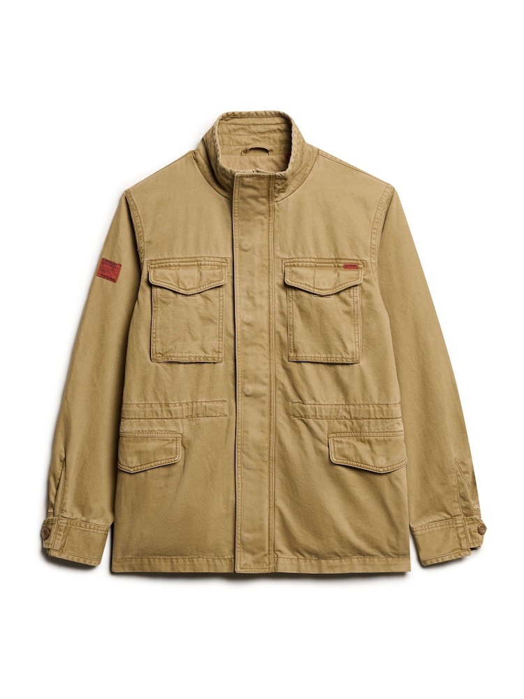 Marrone arenaria - Superdry 100% Cotone Rookie Giacca Militare - Image 4 of 6