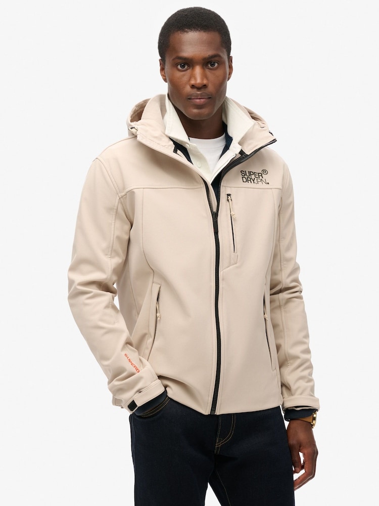 Superdry Chateau Gray Hooded Soft Shell Trekker Jacket - Image 1 of 5