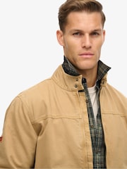 Superdry Canyon Beige Classic Harrington 100% Cotton Jacket - Image 4 of 6