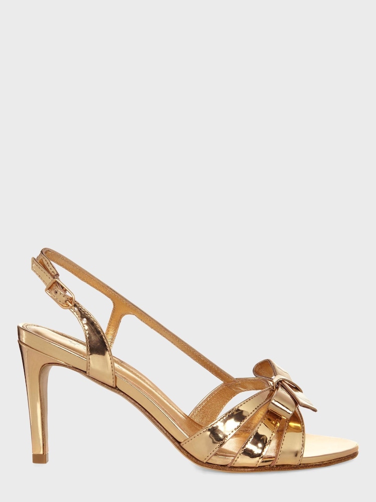 Hobbs Gold Anastasia Bow Sandals - Image 1 of 4 Hobbs Gold Anastasia Bow Sandals - Image 1 of 4