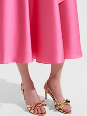 Hobbs Gold Anastasia Bow Sandals - Image 4 of 4