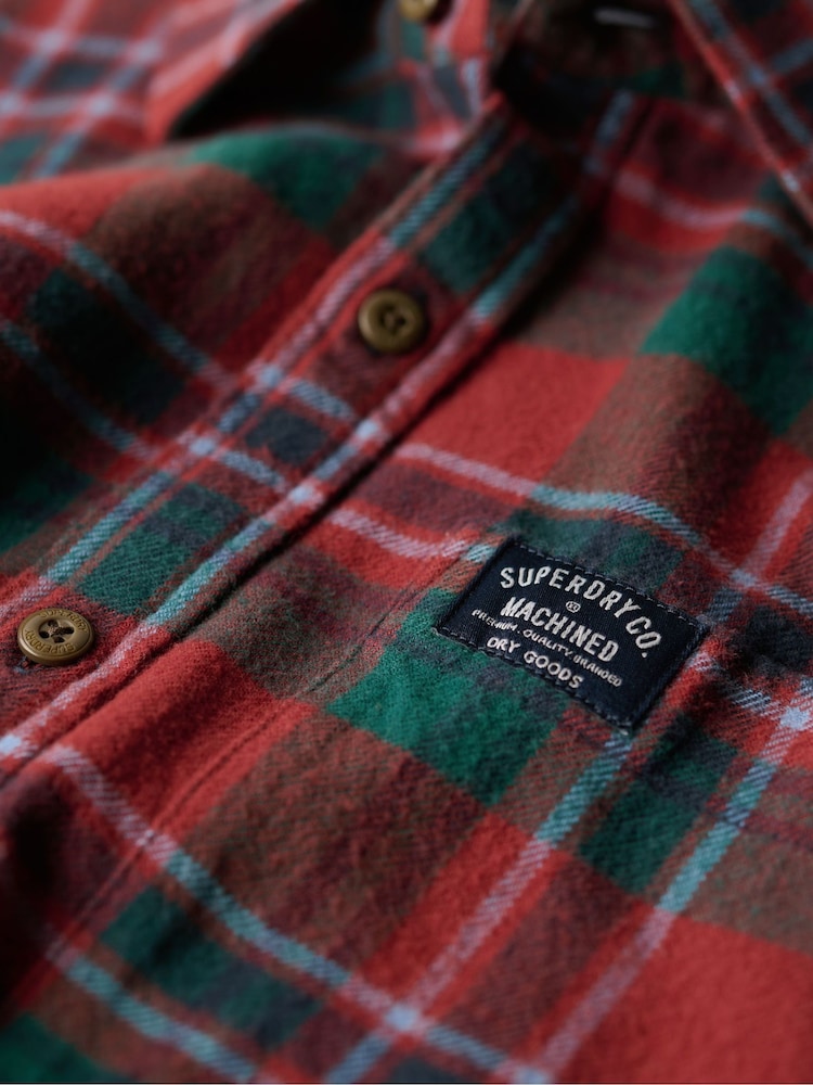 Superdry Buckshot Check Red Long Sleeve Lumberjack Shirt - Image 5 of 6