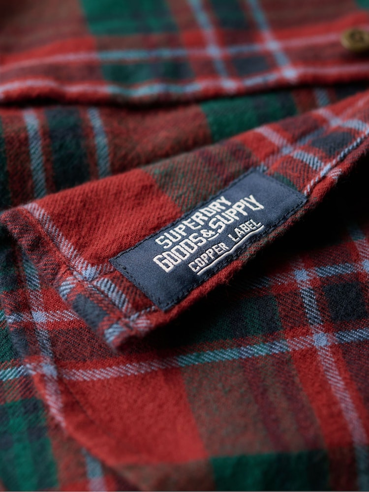 Superdry Buckshot Check Red Long Sleeve Lumberjack Shirt - Image 6 of 6