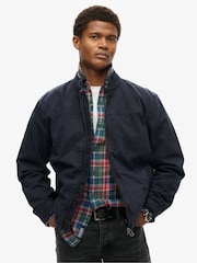 Superdry Eclipse Navy Classic Harrington 100% Cotton Jacket - Image 1 of 5