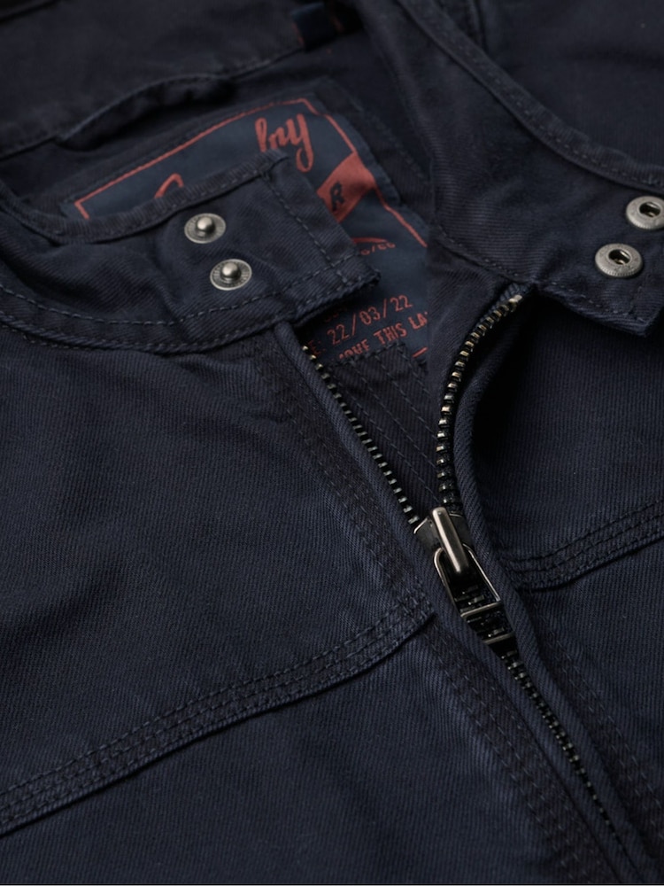 Superdry Eclipse Navy Classic Harrington 100% Cotton Jacket - Image 5 of 5
