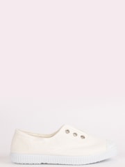 Trotters London Plum Canvas Pumps - Image 1 of 8