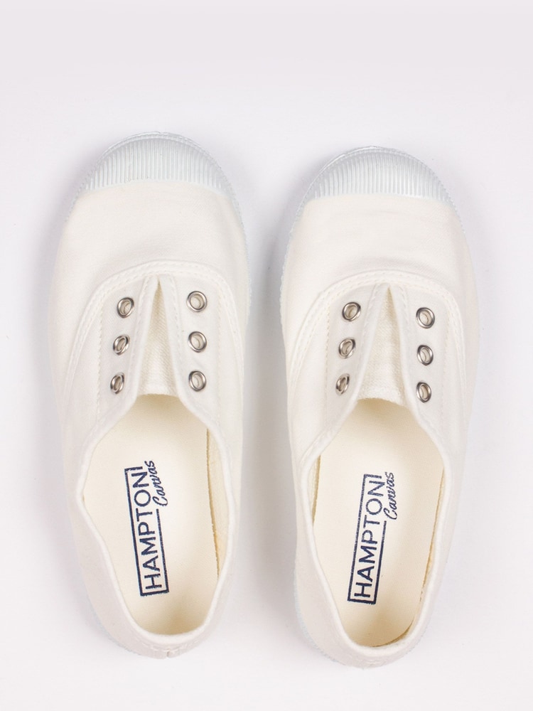 Trotters London Plum Canvas Pumps - Image 2 of 8