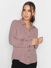 PixieGirl Petite Red Diagonal Stripe Shirt - Image 1 of 4
