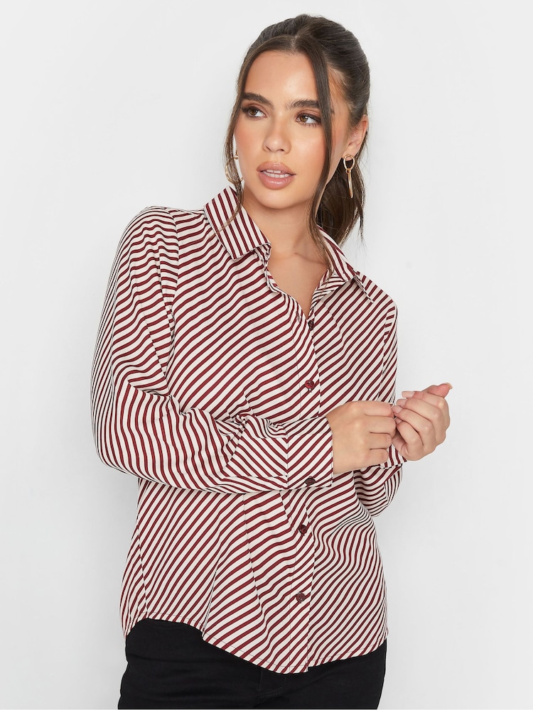 PixieGirl Petite Red Diagonal Stripe Shirt - Image 1 of 4