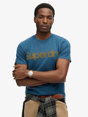 Blaugrün, Grit - Superdry Core Klassisches T-Shirt mit Logo - Bild 1 von 4