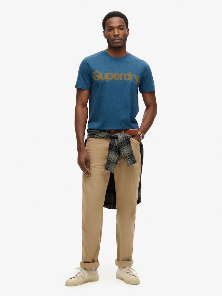 Blaugrün, Grit - Superdry Core Klassisches T-Shirt mit Logo - Bild 2 von 4