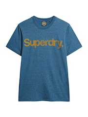 Blaugrün, Grit - Superdry Core Klassisches T-Shirt mit Logo - Bild 3 von 4