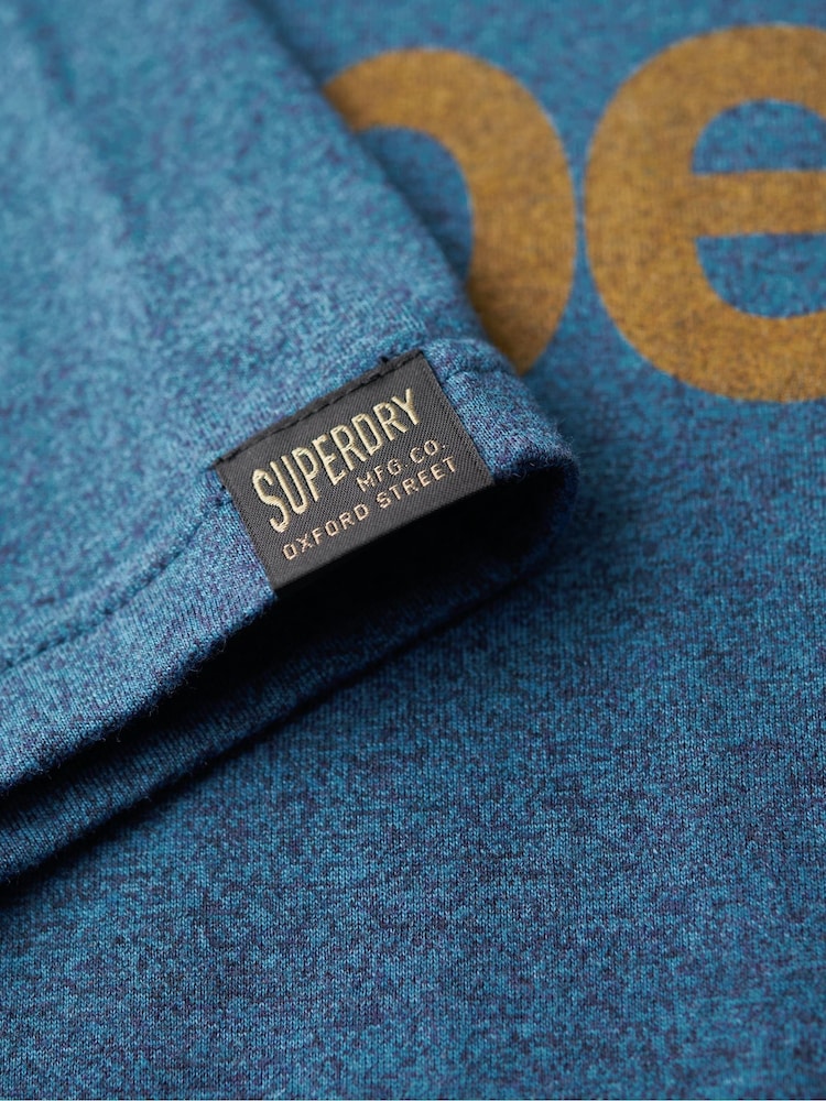 Blaugrün, Grit - Superdry Core Klassisches T-Shirt mit Logo - Bild 4 von 4
