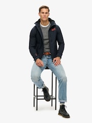 Superdry Eclipse Navy Hooded Soft Shell Trekker Jacket - Image 2 of 5