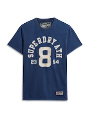 Marinha Supermarine - Camiseta esportiva vintage de manga curta Superdry 100% algodão - Imagem 3 de 5