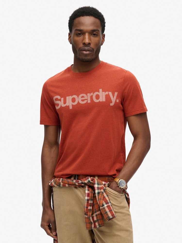 Superdry Arizona Orange Core Logo Classic T-Shirt - Image 1 of 6