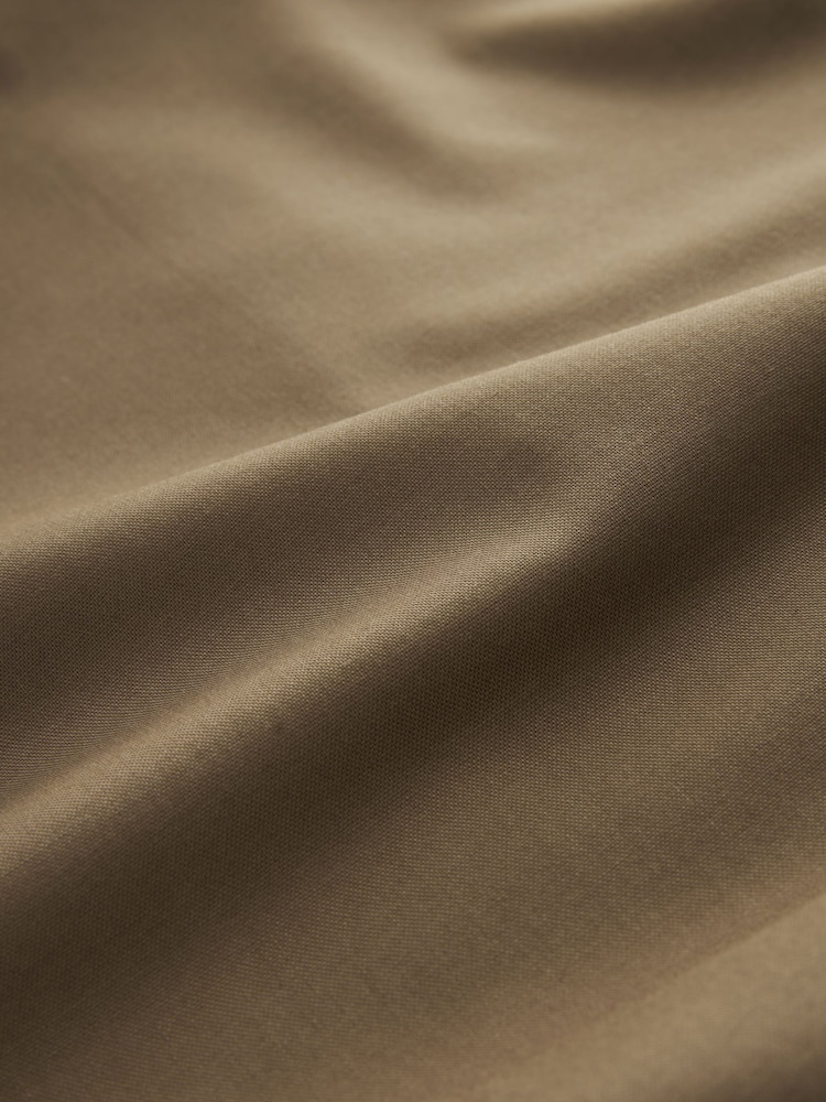 Brown Regular Fit Short Sleeve Easy Iron Button Down Oxford Shirt - Image 6 of 7